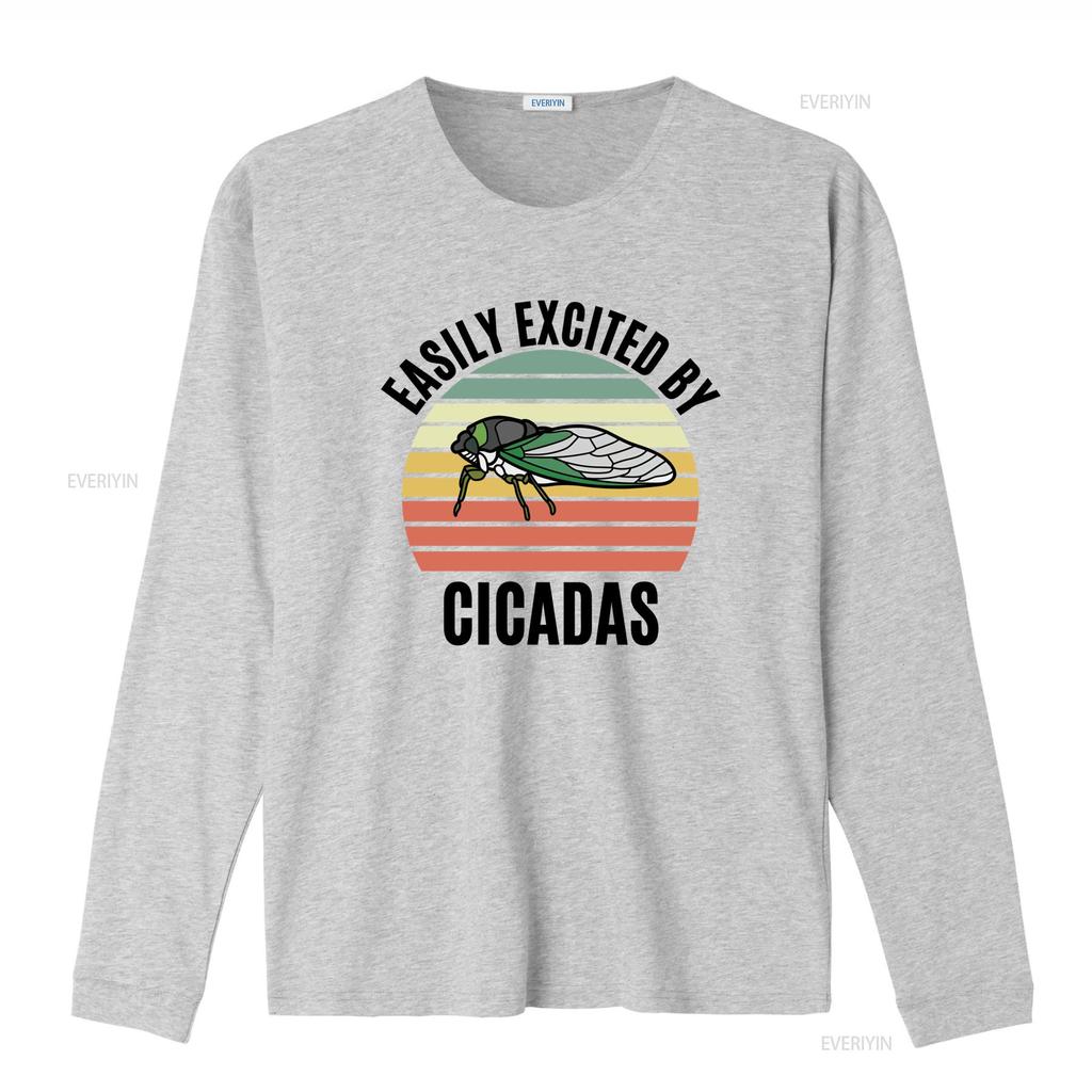 Summer Cicada T Shirt Easily Excited By Cicadas Funny Insect Bug Entomology Design Vintage Washed Slightly Soft Stylish Homme