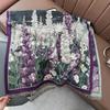 Autumn and winter new plant and flower printing scarf imitation cashmere fringed scarf women's high-end warm shawl