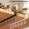 Kitchen Under Cabinet Hanging Hook Organizer Rack, No‑Drill Utensil Holder, Cabinet Shelf Hook for Mugs, Towels, Cooking Tools,