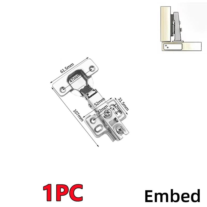 ZEXEF 1-4PCS Cabinet Hinges Stainless Steel Hydraulic Door Hinge Damper Buffer Soft Closing for Kitchen Cupboard Furniture