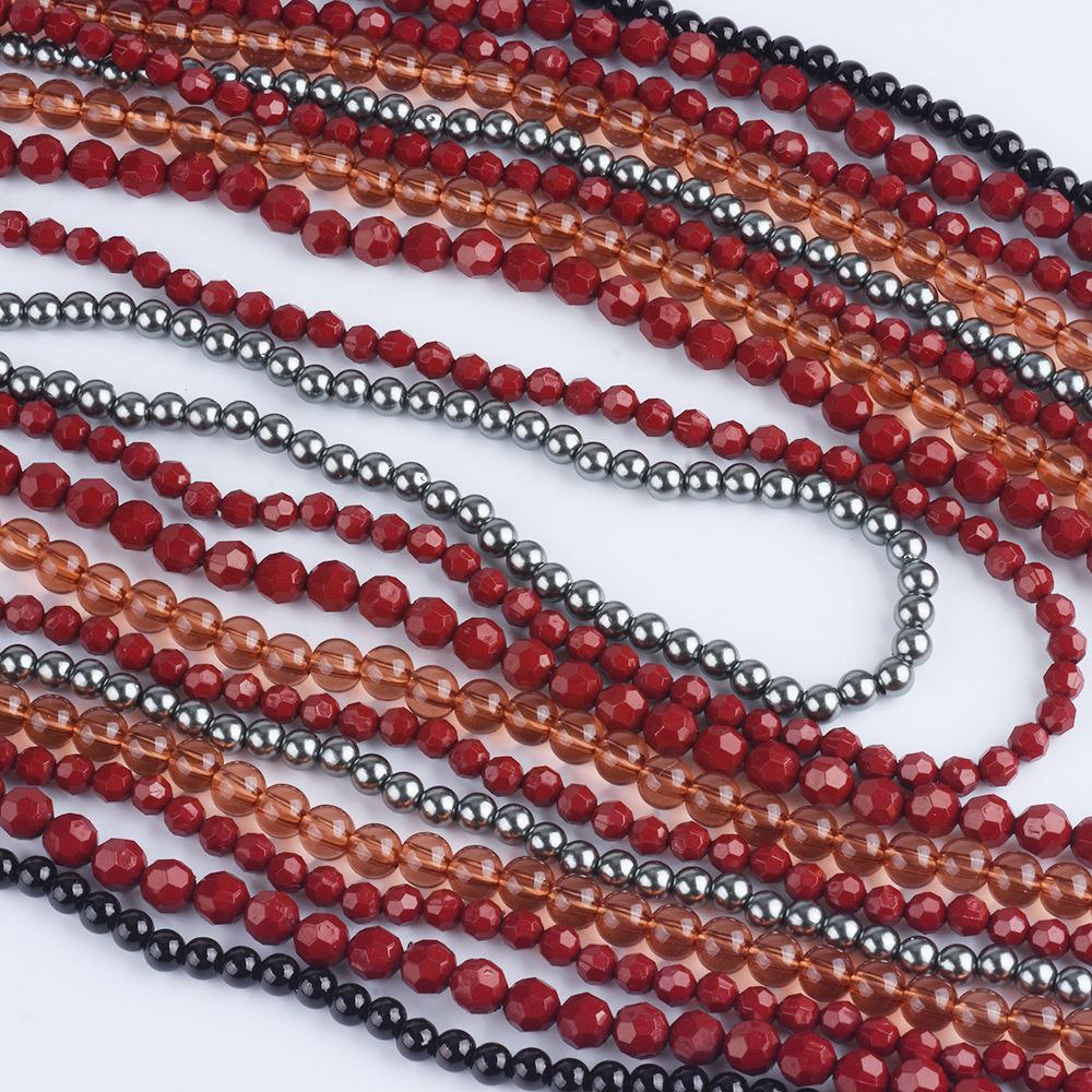 Fashion Z Bohemian Multilayer Resin Handmade Beaded Clavicle Necklace Sweater Chain Women