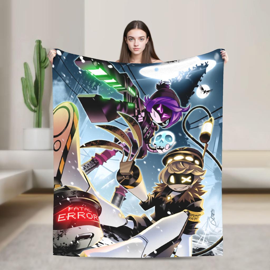 Murder Drones N and Uzi Blanket  Warm Soft Street Trend Plush Throw Blanket For Bedroom Travel Flannel Bedspread Bed Cover