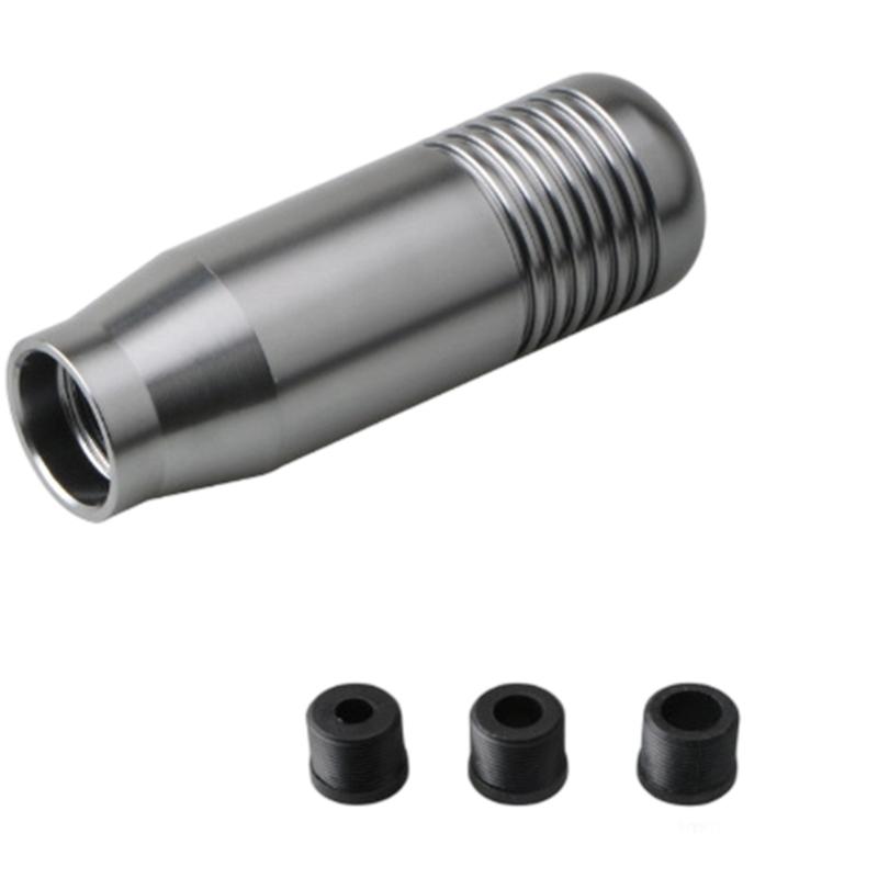 Aluminum Gear Lever Knob for Manual Cars, 8.5 cm Interior Handle with Tapered Form and Grip Line Detail for Use