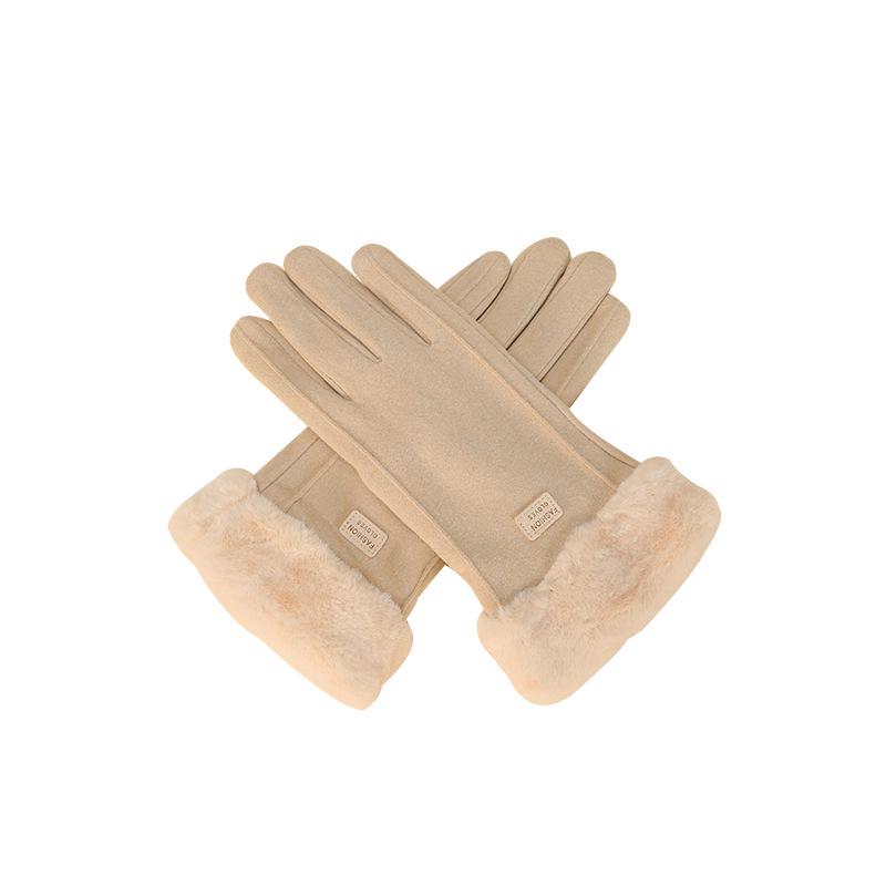 Premium Women's Fleece Touchscreen Gloves - Warm & Stylish for Fall/Winter, Korean Design