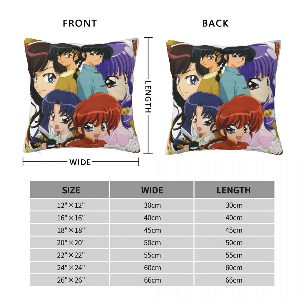 Ranma And Akane Tendo Pillowcase Printing Polyester Cushion Cover Decorative Pillow Case Cover Living Room Drop Shipping 45X45cm