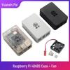 Raspberry Pi 4B/3B+ Black Transparent Case with Fan, Protective ABS Shell