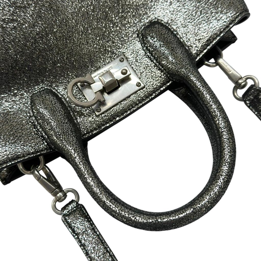 Salvatore Ferragamo Handbag Silver Women 2way Gancini used