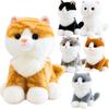 Cotton Realistic Stuffed Cat Doll Meow Sound Effect Animal Stuffed Toy Fluffy Plush Cat Toy  Gift