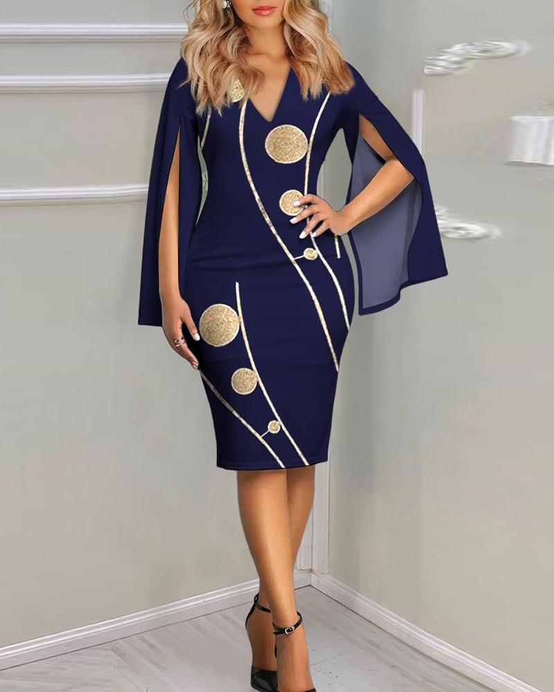 Summer V-neck temperament sexy fashion printed dress women's clothing