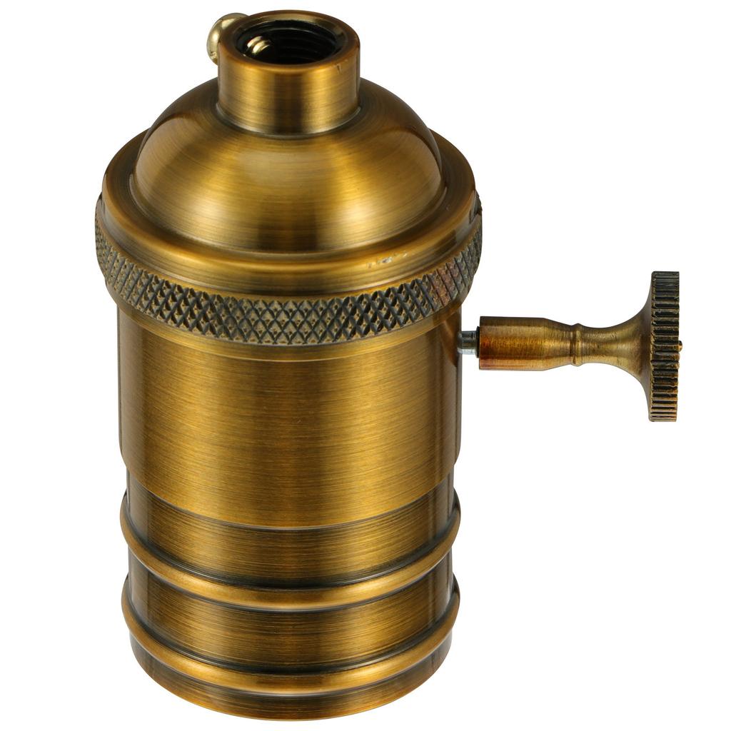 Douille de Lampe Vintage Rétro E27 Support de Lumière en Aluminium Moulé sous Pression pour Ampoule Apparente Suspension Éclairage DIY Escalier Sous-sol Salle de Bain