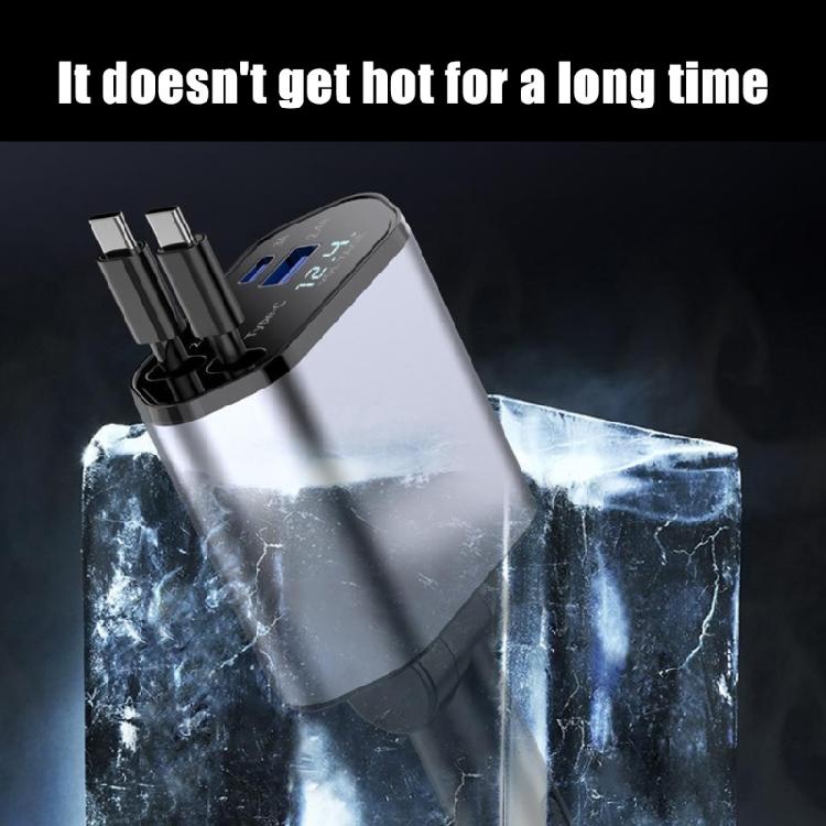 120W Car Chargers with Double  Type C Ports & Heat Resistant Aluminum Designs Vehicle Chargers Simple Installs for Phone 15