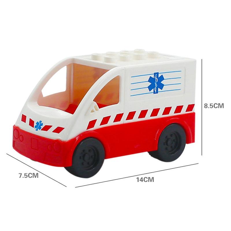 Trailer Car Motorcycle Boat Big Building Blocks Collocation Vehicle Accessory Kid DIY Toys Compatible With Duploed Set Gift
