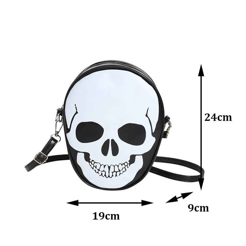 Fashion Casual Women's Shoulder Bag Skull Pattern Color Contrast Design Crossbody Bag For Halloween Festivals Party