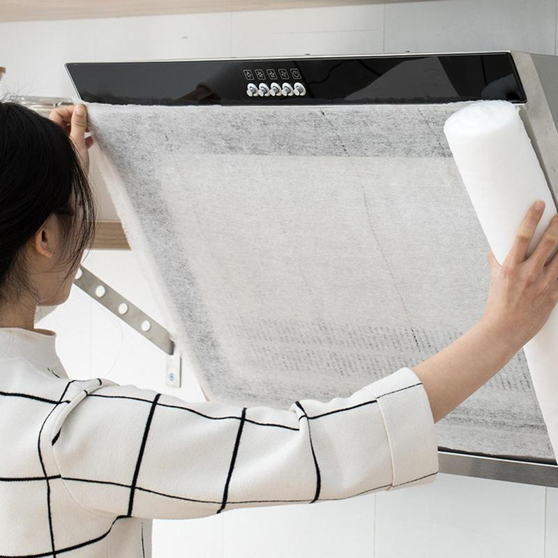 5m/10m Disposable Kitchen Oil Filter Paper Non-woven Fabric Oil-proof Cotton Filter Element Range Hood Exhaust Filtering Paper