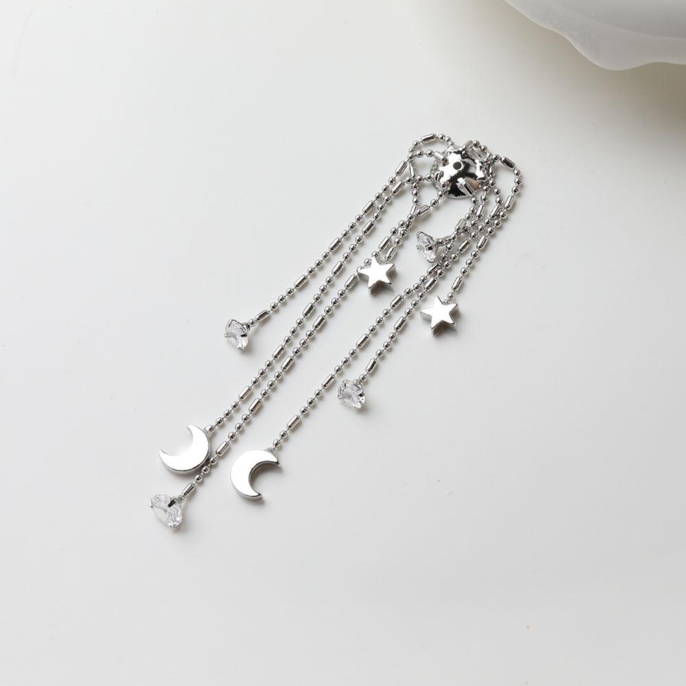 

2PCS Star Moon Tassel Charms Plated DIY Jewelry Accessories Simple Findings Dainty Earring Pendant Caps Handmade Craft Materials