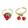 Fashionable Strawberry Rings Portable and Sturdy Alloy Jewelry Accessory for Everyday Use or As Thoughtful Gifts