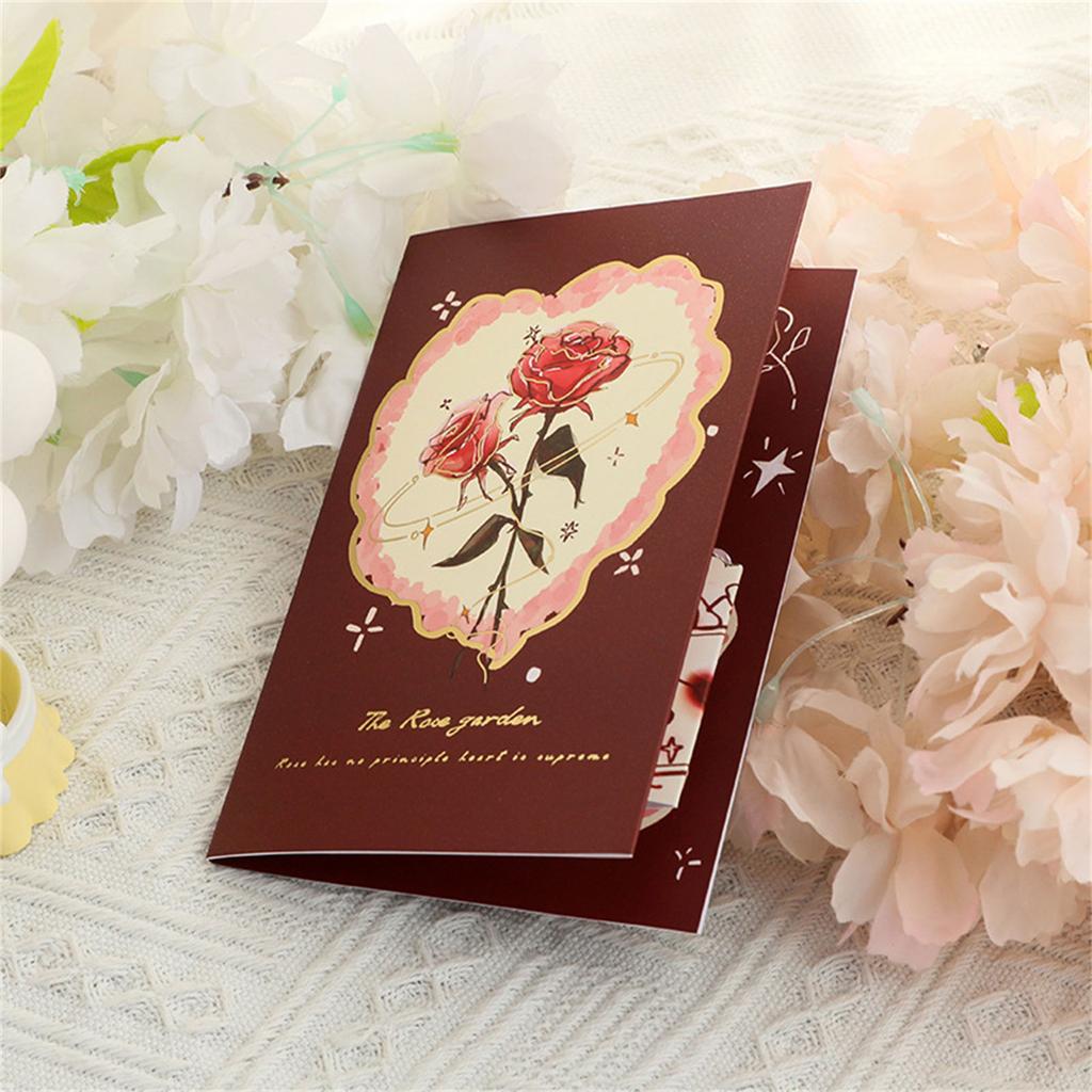 Paper Popup Cards Rose Flower 3D Popup Greetings Card Birthday Cards Wedding Valentines Day Mother Day Cards for Mom
