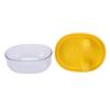 2 in 1 No Mess Snack Container Built in Silicone Finger Sleeve Leakproof Snack Box with Tight Silicone Gasket Yellow