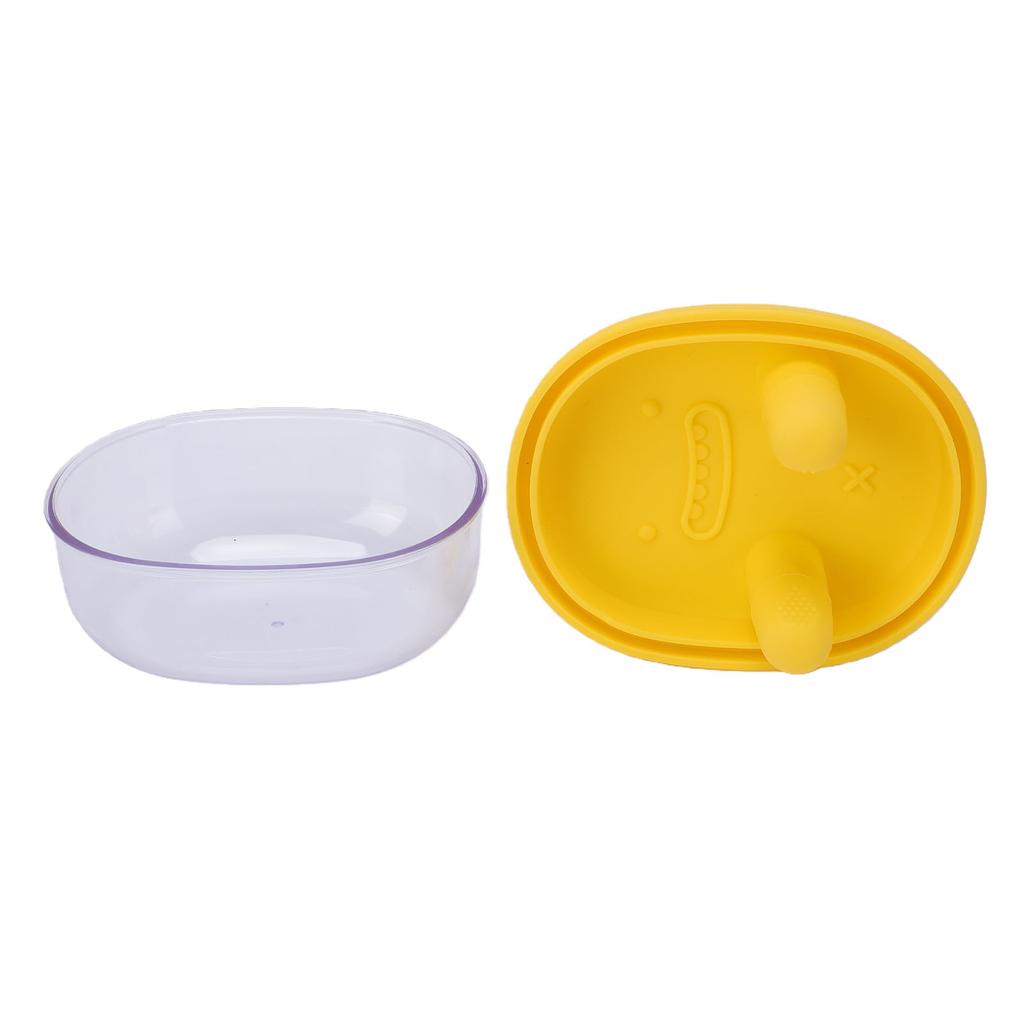 2 in 1 No Mess Snack Container Built in Silicone Finger Sleeve Leakproof Snack Box with Tight Silicone Gasket Yellow