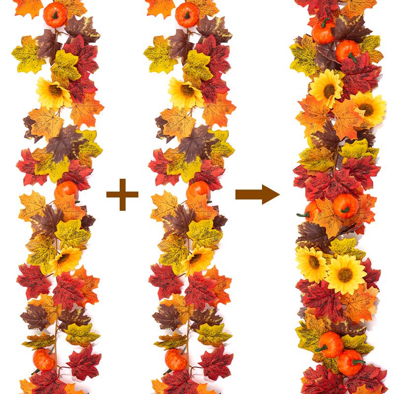 Thanksgiving Maple Leaf & Sunflower Vine Decoration for Home and Festival 