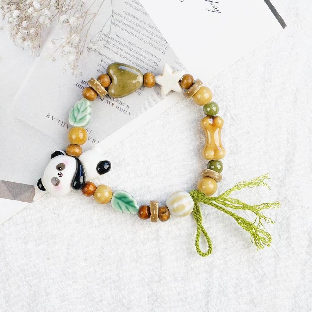 Ceramic beaded bracelet small fresh ancient style national style simple bracelet summer