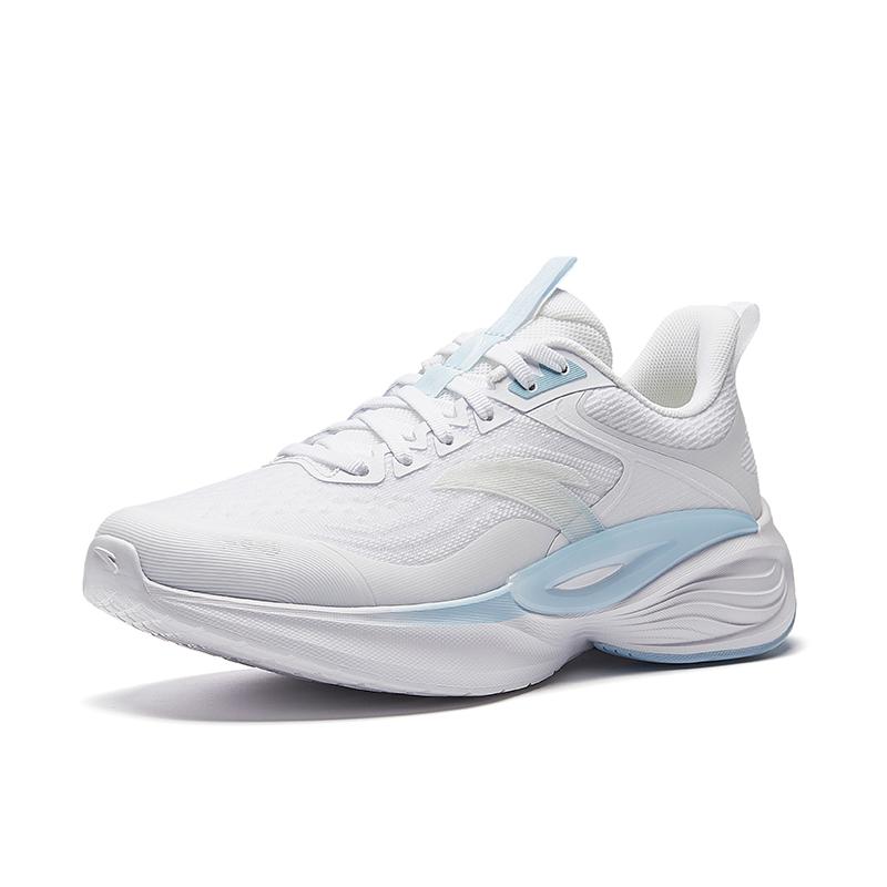 New Anta Lingyun Cushioning Height Increasing Lightweight Slip Resistant Low Top Casual Running Shoes Women's White Blue 922525502-1