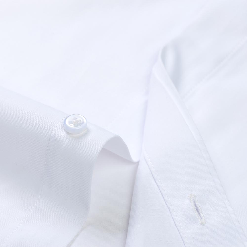 Einfarbiges formelles Herrenhemd mit Umschlagmanschette und langen Ärmeln ( Kostenloses Geschenk: Zufällige Manschettenknöpfe aus Metall), Versteckte Knopfleiste vorne, formelle Anlässe und Partys