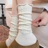 Women's White Lace Mid-Calf Puffy Socks - Pure Cotton Ballet Style for Spring & Autumn