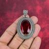 Roter Granat Edelstein Schmuck, 925 Sterling Silber Schmuck, handgemachter wunderschöner Anhänger als Jubiläumsgeschenk