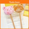 Bear Cartoon Cream Plush Massage Hammer Embroidery Design Suitable Kids For