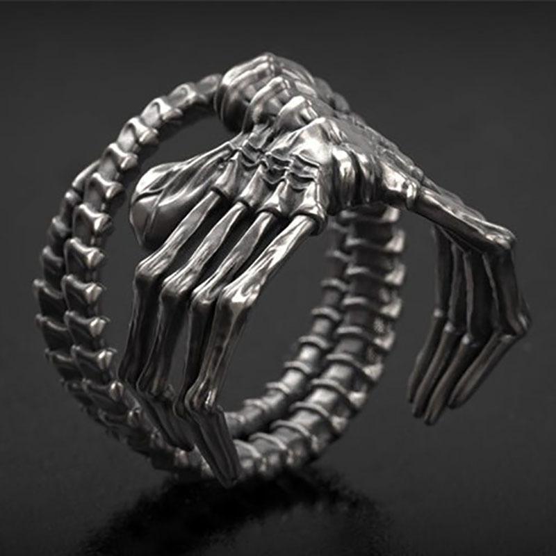 Hot Selling Punk Motorcycle Style In Europe and America, Personalized and Domineering Skull Claw Ring