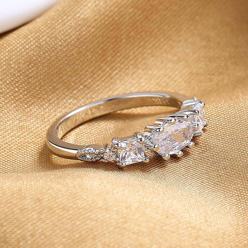 Lindon Klassischer Zirkonring aus Kupferlegierung, Damenschmuck, Hochzeitsversprechen, Partygeschenk