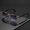 New Box Frameless Men's Sunglasses Metal Fashion Sunglasses Women's European and American UV Protection Advanced Sense