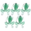 5Pcs Artificial Simulation Transparent Green Single Hook Soft Lure Bait Antihanging