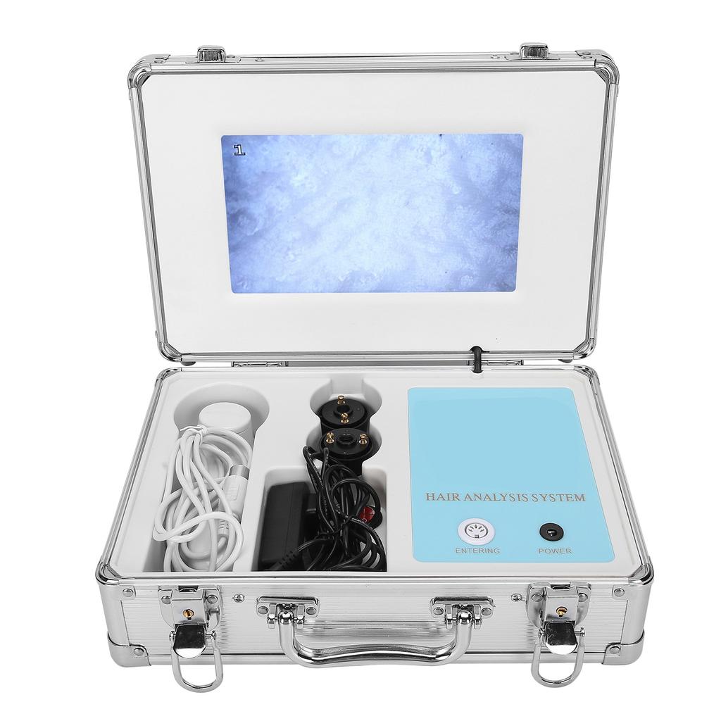 9 Zoll 50X 200X Objektiv Kopfhautdetektor Haarfollikel Haut Haardetektor Analysegerät 100–240VUK