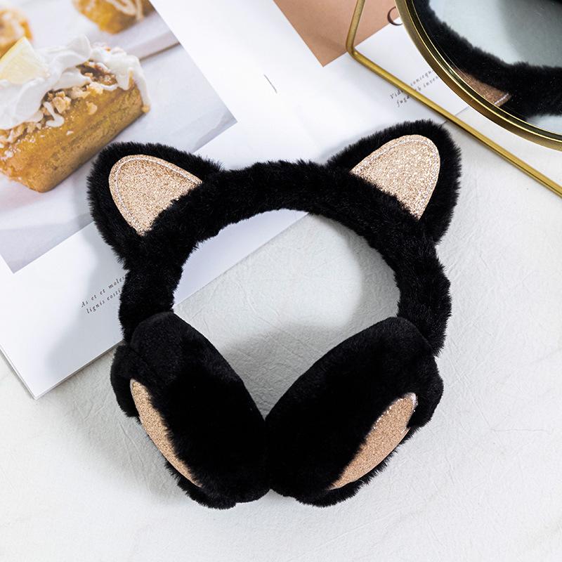 Winter Plush Cat Ear Earmuffs for Women & Children - Warm & Retractable