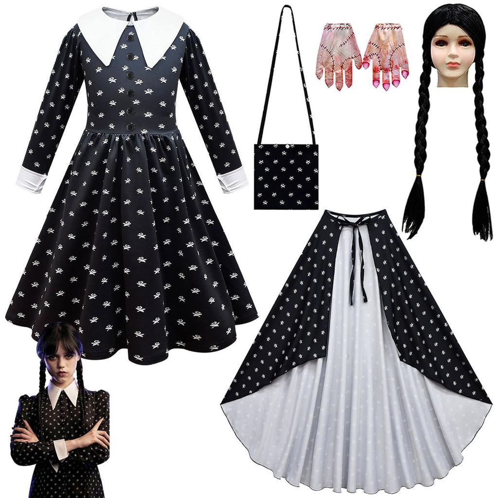 Family The Addams Cosplay Costumes For Halloween Party Dress Up