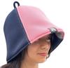 Pink & Navy Bicolor Hard Double Layer Next Generation 3-Layer Polyester Mesh Material Large Size Sauna Hat Reversible Original Product Unisex Roomy
