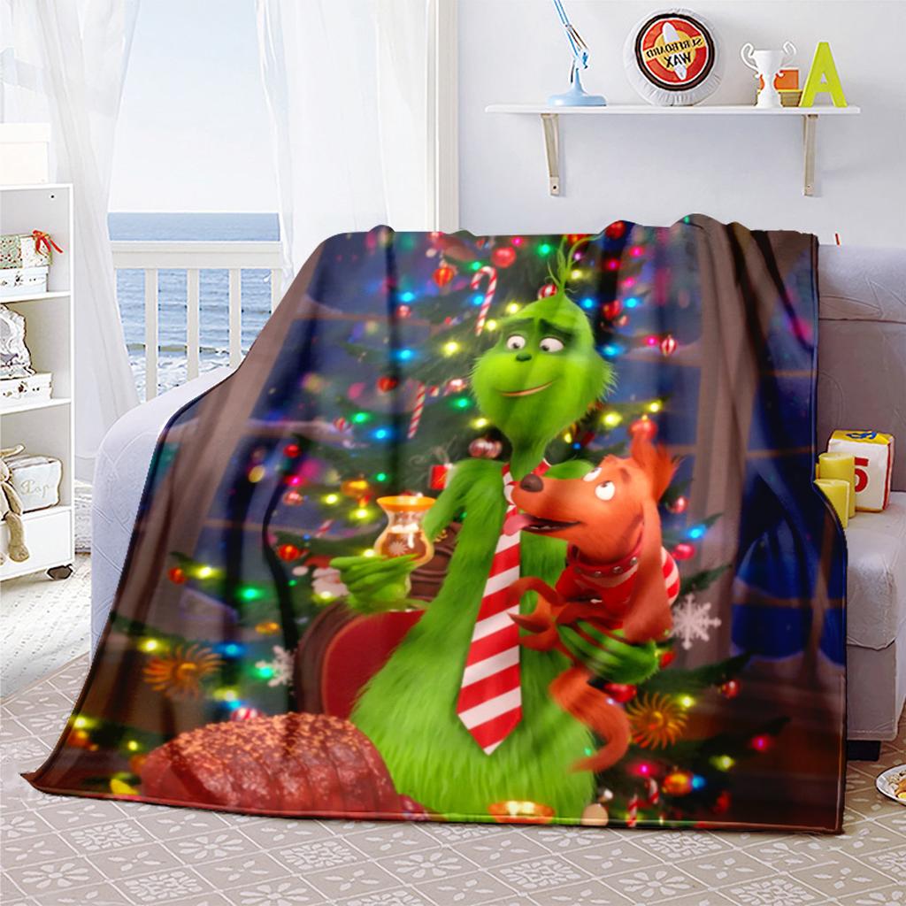 Christmas Gift Comedy Movie How the Grinch Stole Christmas blanket home warming, four season bed decoration sofa cover flannel throwing blanket K16