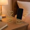 Support de téléphone en métal en forme de cœur Mode Support pour téléphone portable de bureau Support paresseux Organisateur Pour bureau Chambre à coucher Regarder des vidéos Décor