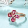 Silver Water Drop Ruby Ring for Women - Japanese & Korean Style, Rose Gold Plated Silver Jewelry.