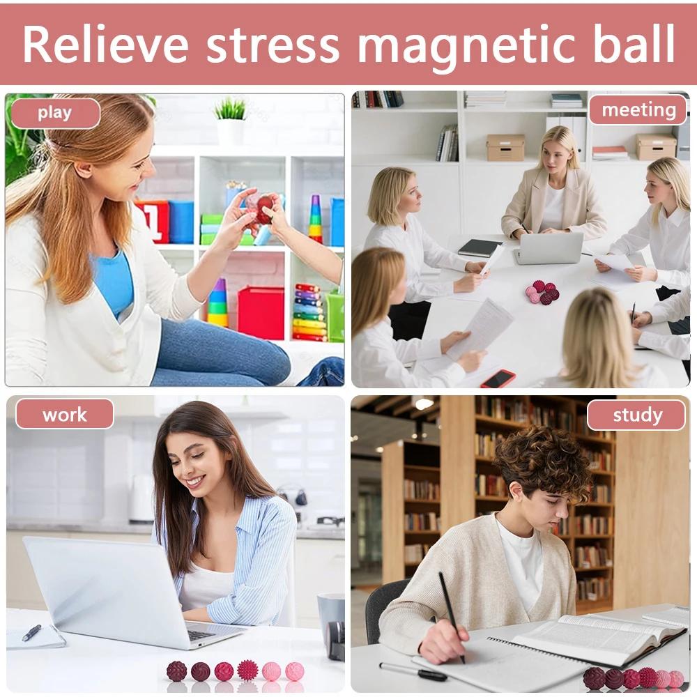 Upgraded Second Generation Autism Calming Toy Kid Adults Relief Stress Sensory Toy Silicone Magneti Balls Fidget Toy Worry Balls