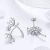 Silver crystal dandelion stud earrings 925 silver