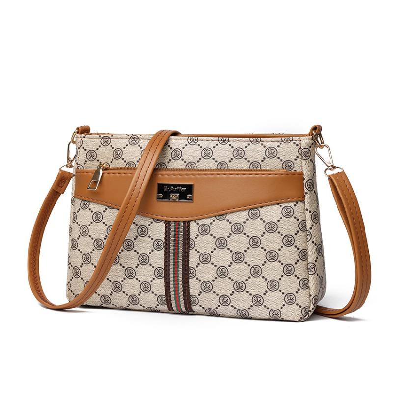 This Winter, the Popular Bucket Bag Women's New Oblique Span Shoulder Bag Printed Retro Women's Bag