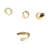 4Pcs Guitar Finger Pick Stainless Steel Glossy Appearance Metal Thumb Pick Guitar Accessories Gold