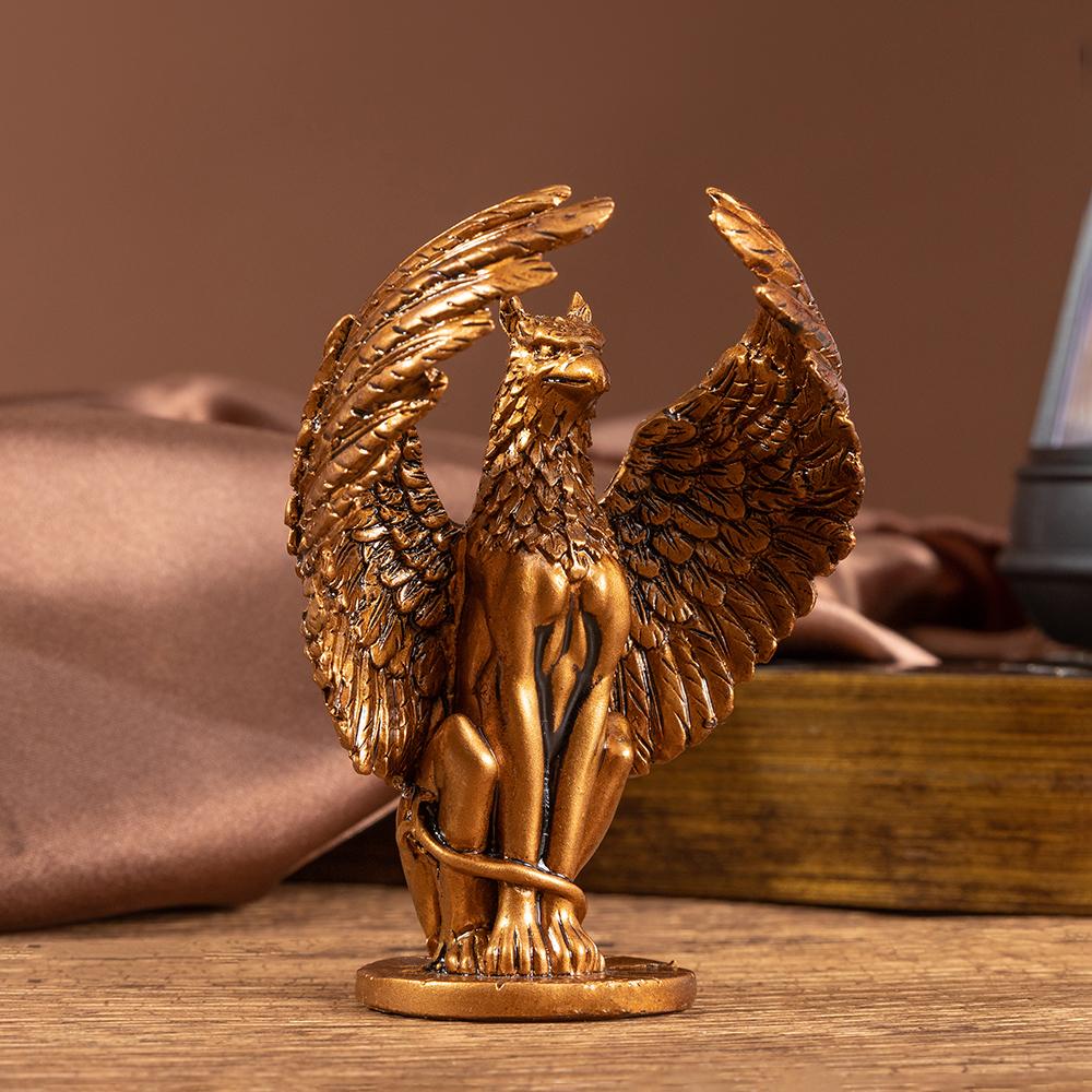 Griffon Pattern Resin Craft Room Decoration Small Statue Ornaments Desktop Decorations Christmas and Halloween Gifts