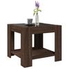 LED Coffee Table Brown Oak Effect 53 x 53 x 45 cm Engineered Wood