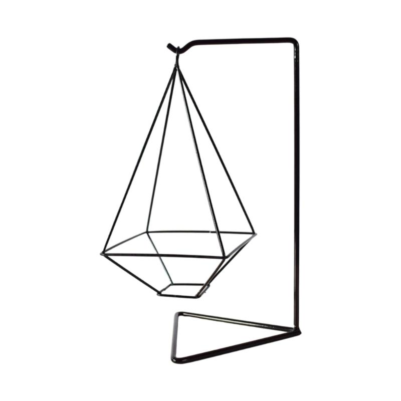 Artistic Metal Plant Holder Geometric Durability Iron Garden Shelf For Living Room Balcony Decoration