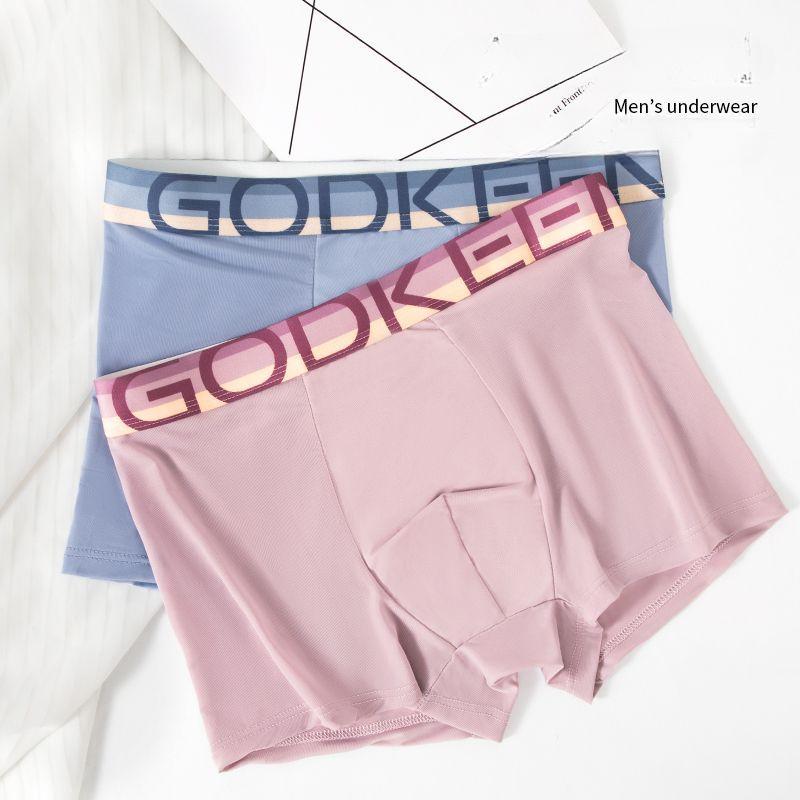 Ultra-thin Quick-drying Men's Underwear Teenagers Ice Silk Seamless Boxer Shorts Boys Sports Panties