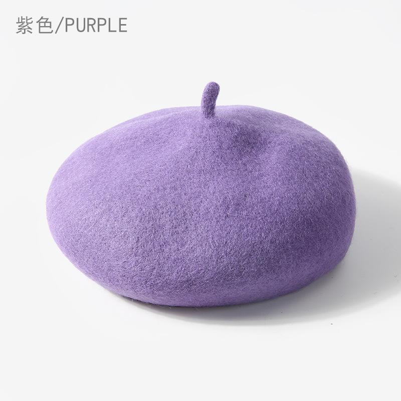 Children's Hat Baby Hat Beret Girls Wool Winter Pumpkin Hat Baby Boy Solid Color Parent-child Hat